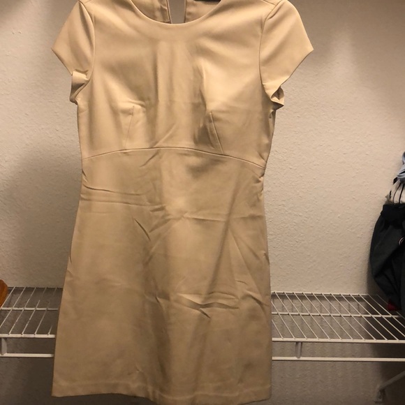 Zara | Dresses | Stylish Beige Leather Dress From Zara | Poshmark